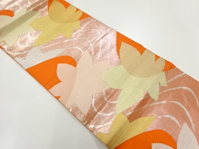 JAPANESE KIMONO / ANTIQUE FUKURO OBI / SILK / WOVEN TATSUTAGAWA